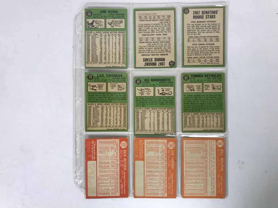 Vintage 1960s Baseball Cards - 9 Total With Plastic Card Sleeve [Photo 5]