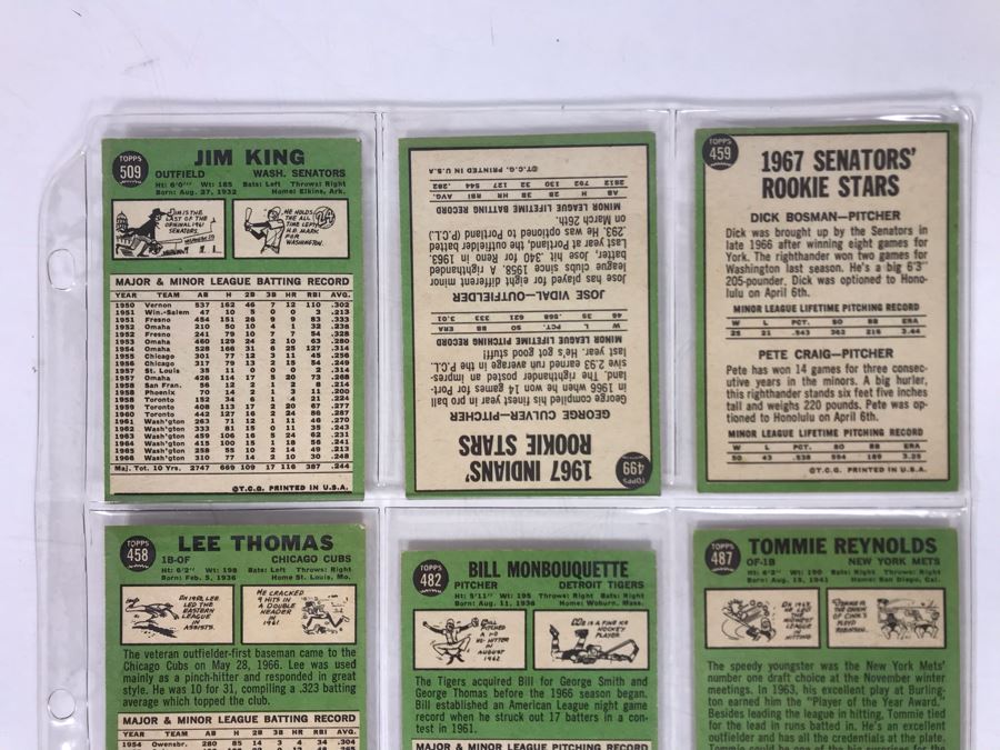 Vintage 1960s Baseball Cards - 9 Total With Plastic Card Sleeve [Photo 6]