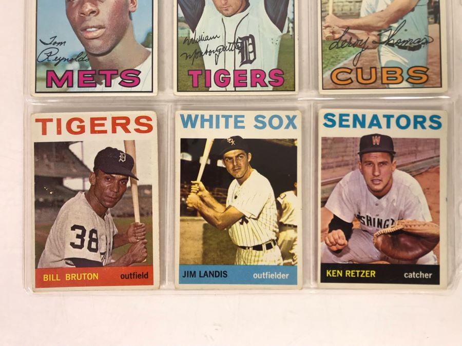 Vintage 1960s Baseball Cards - 9 Total With Plastic Card Sleeve [Photo 4]