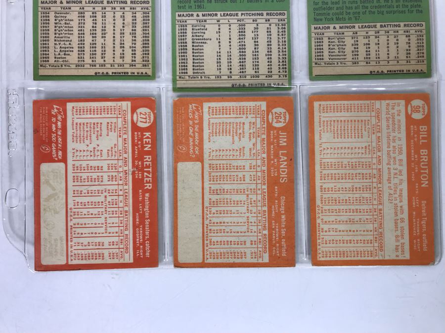 Vintage 1960s Baseball Cards - 9 Total With Plastic Card Sleeve [Photo 8]