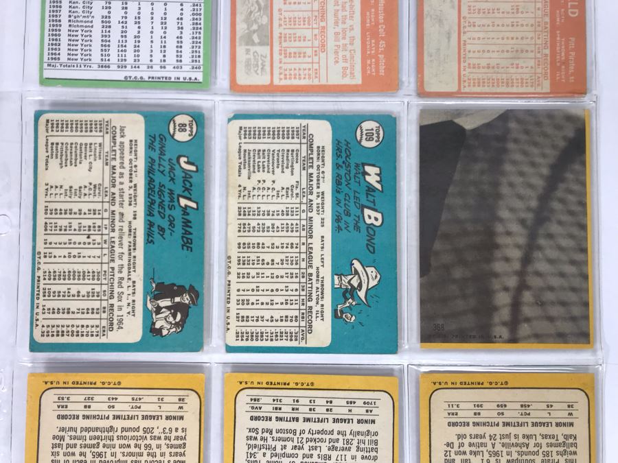 Vintage 1960s Baseball Cards - 9 Total With Plastic Card Sleeve [Photo 6]