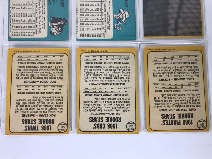 Vintage 1960s Baseball Cards - 9 Total With Plastic Card Sleeve [Photo 7]