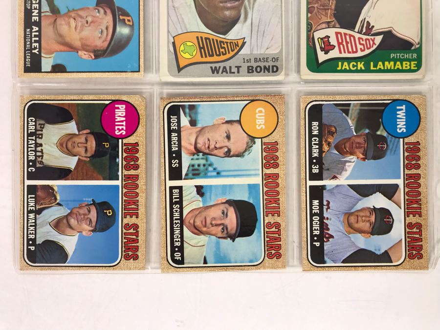 Vintage 1960s Baseball Cards - 9 Total With Plastic Card Sleeve [Photo 3]