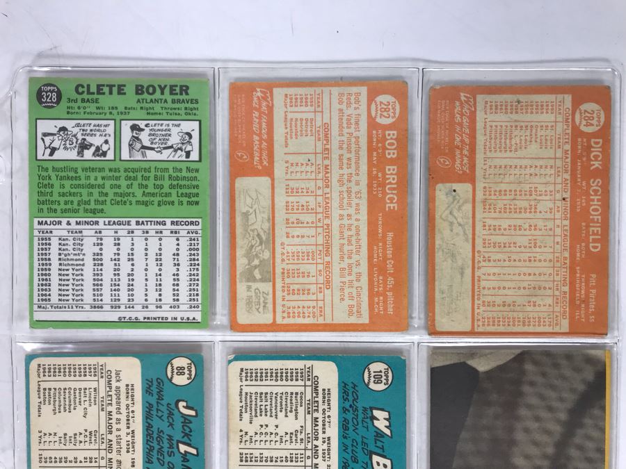 Vintage 1960s Baseball Cards - 9 Total With Plastic Card Sleeve [Photo 5]