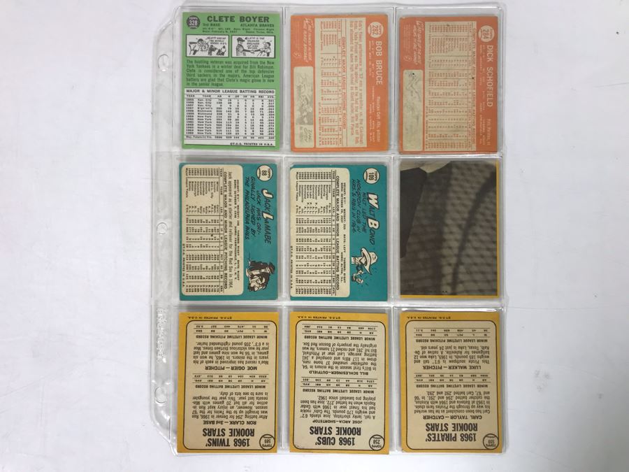 Vintage 1960s Baseball Cards - 9 Total With Plastic Card Sleeve [Photo 4]