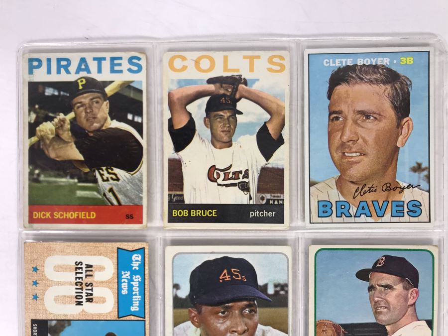 Vintage 1960s Baseball Cards - 9 Total With Plastic Card Sleeve [Photo 2]