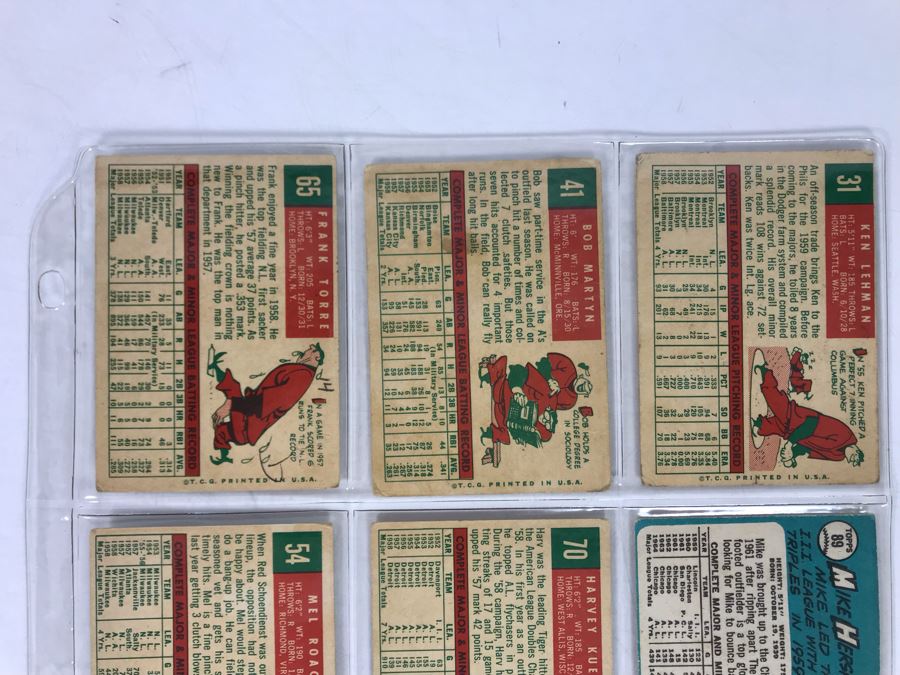 Vintage 1960s Baseball Cards - 9 Total With Plastic Card Sleeve [Photo 6]