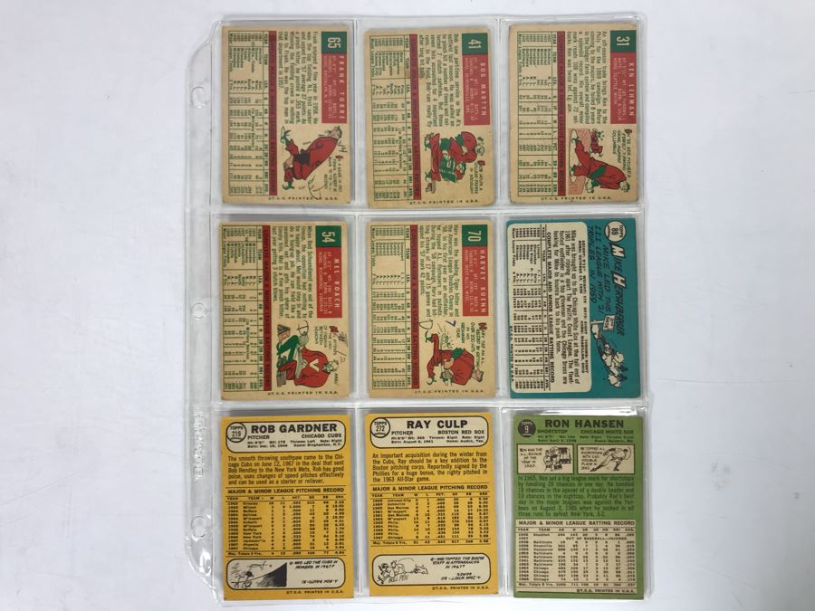 Vintage 1960s Baseball Cards - 9 Total With Plastic Card Sleeve [Photo 5]