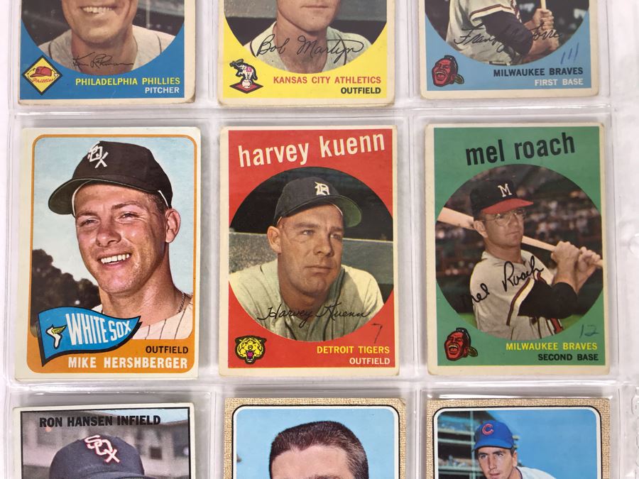 Vintage 1960s Baseball Cards - 9 Total With Plastic Card Sleeve [Photo 3]