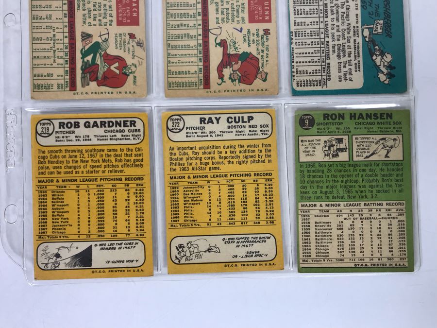 Vintage 1960s Baseball Cards - 9 Total With Plastic Card Sleeve [Photo 8]