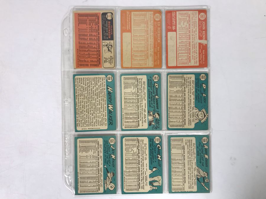 Vintage 1960s Baseball Cards - 9 Total With Plastic Card Sleeve [Photo 5]