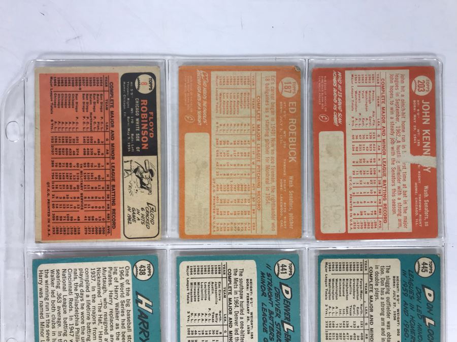 Vintage 1960s Baseball Cards - 9 Total With Plastic Card Sleeve [Photo 6]