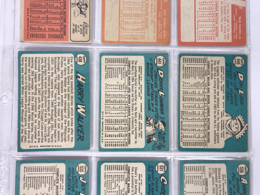 Vintage 1960s Baseball Cards - 9 Total With Plastic Card Sleeve [Photo 7]
