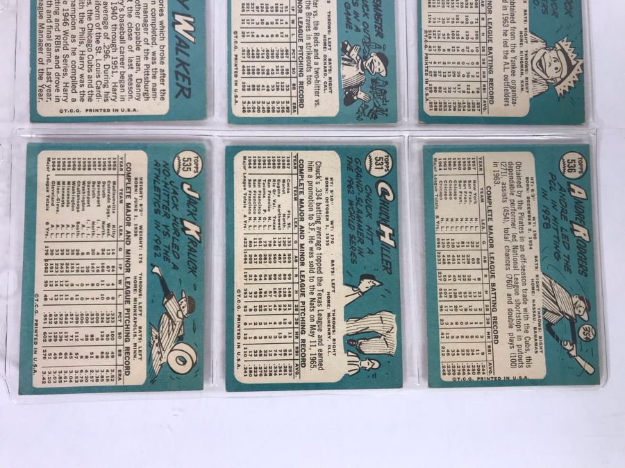Vintage 1960s Baseball Cards - 9 Total With Plastic Card Sleeve [Photo 8]