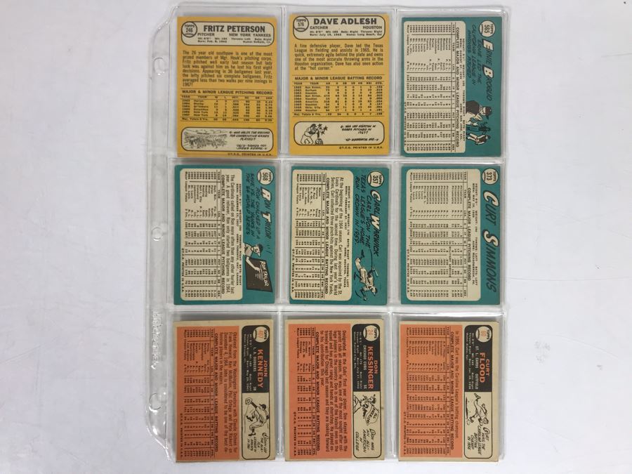 Vintage 1960s Baseball Cards - 9 Total With Plastic Card Sleeve [Photo 5]