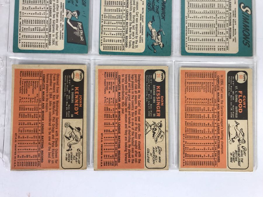 Vintage 1960s Baseball Cards - 9 Total With Plastic Card Sleeve [Photo 8]