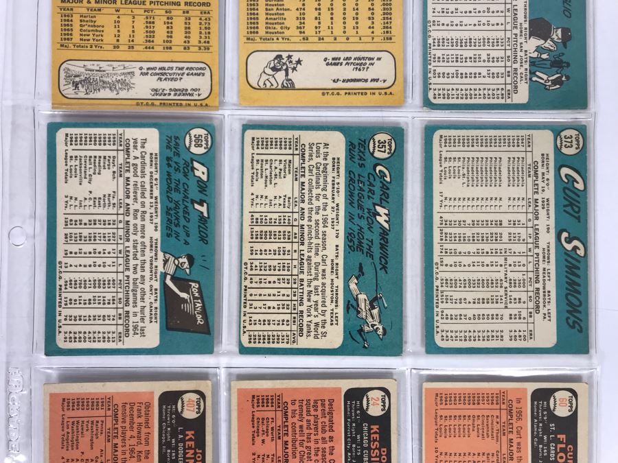 Vintage 1960s Baseball Cards - 9 Total With Plastic Card Sleeve [Photo 7]
