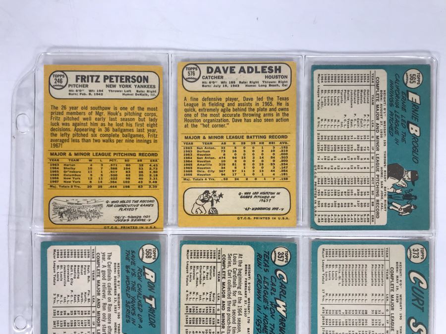 Vintage 1960s Baseball Cards - 9 Total With Plastic Card Sleeve [Photo 6]