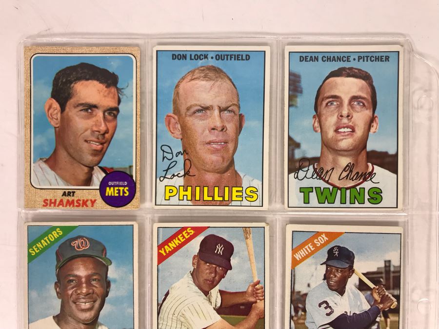 Vintage 1960s Baseball Cards - 9 Total With Plastic Card Sleeve [Photo 2]