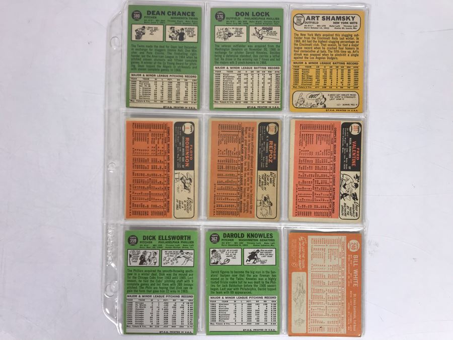 Vintage 1960s Baseball Cards - 9 Total With Plastic Card Sleeve [Photo 5]