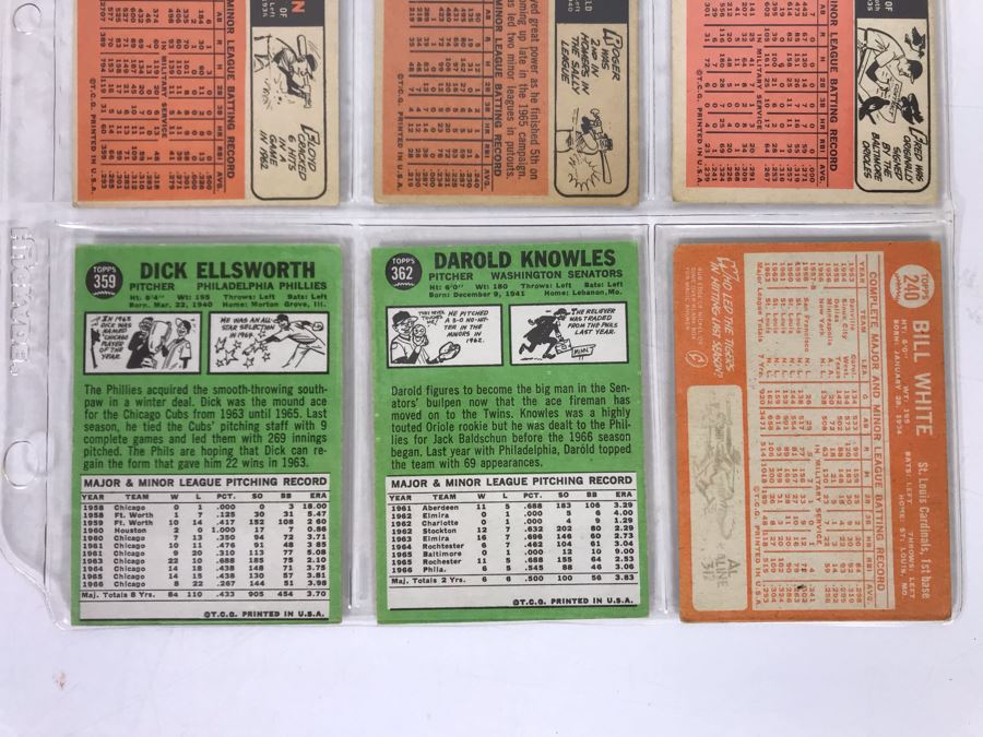 Vintage 1960s Baseball Cards - 9 Total With Plastic Card Sleeve [Photo 8]