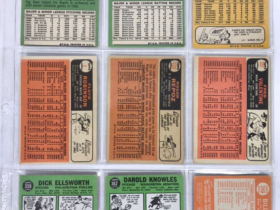Vintage 1960s Baseball Cards - 9 Total With Plastic Card Sleeve [Photo 7]