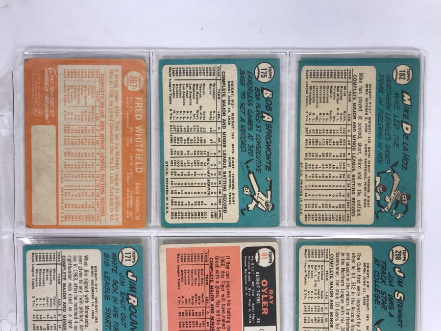 Vintage 1960s Baseball Cards - 9 Total With Plastic Card Sleeve [Photo 6]