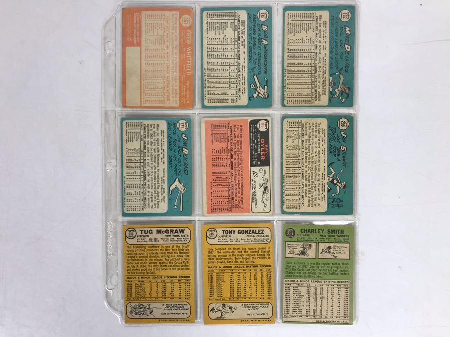 Vintage 1960s Baseball Cards - 9 Total With Plastic Card Sleeve [Photo 5]