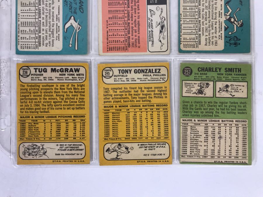Vintage 1960s Baseball Cards - 9 Total With Plastic Card Sleeve [Photo 8]