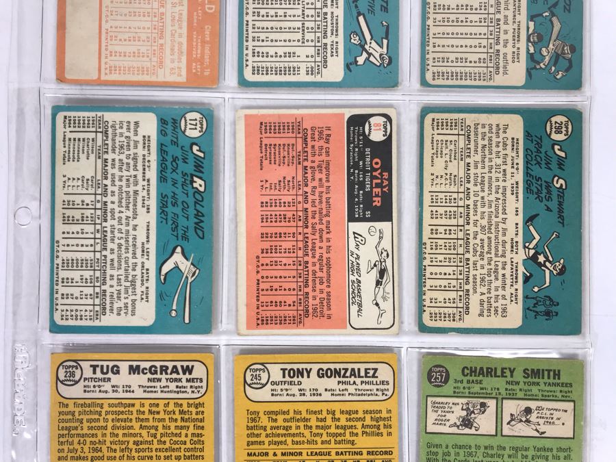 Vintage 1960s Baseball Cards - 9 Total With Plastic Card Sleeve [Photo 7]