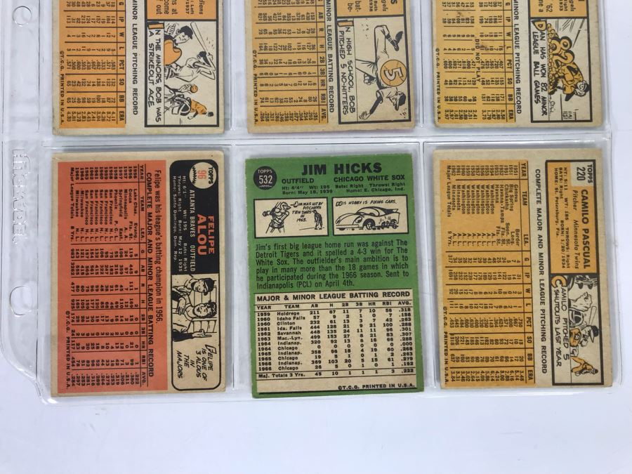 Vintage 1960s Baseball Cards - 9 Total With Plastic Card Sleeve [Photo 8]