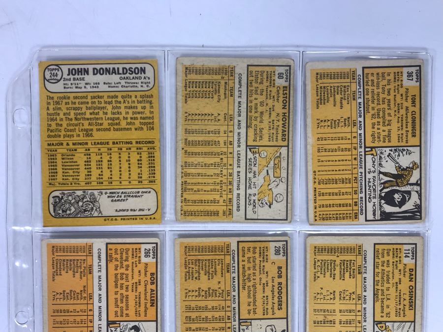 Vintage 1960s Baseball Cards - 9 Total With Plastic Card Sleeve [Photo 6]