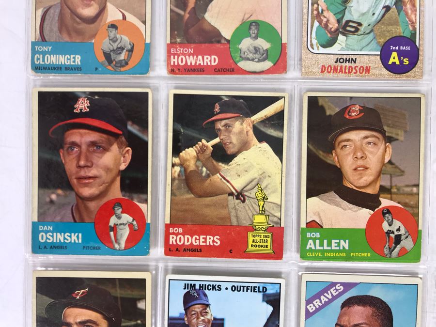 Vintage 1960s Baseball Cards - 9 Total With Plastic Card Sleeve [Photo 3]