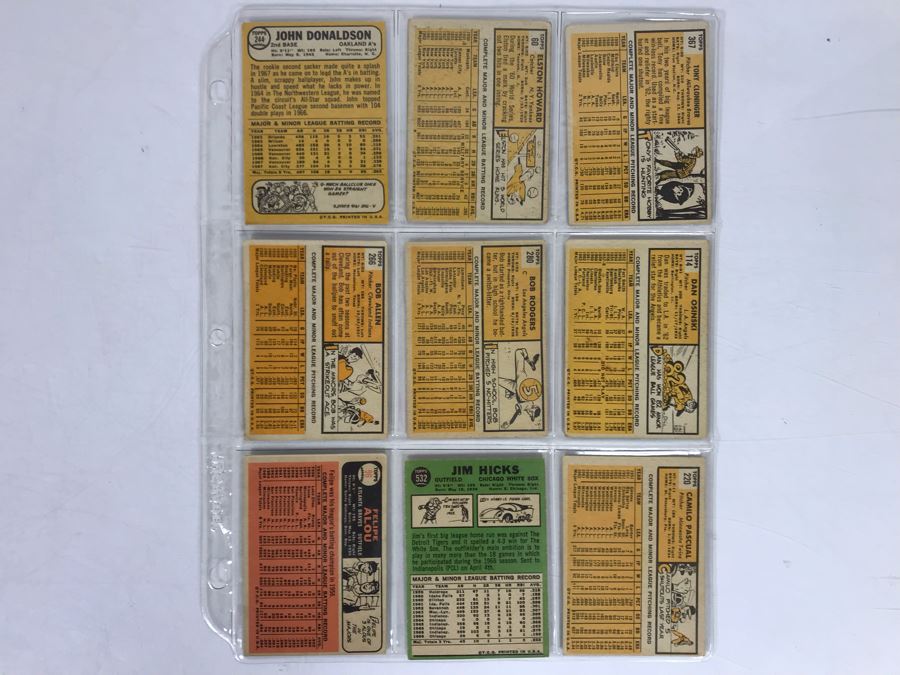Vintage 1960s Baseball Cards - 9 Total With Plastic Card Sleeve [Photo 5]