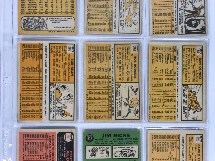 Vintage 1960s Baseball Cards - 9 Total With Plastic Card Sleeve [Photo 7]