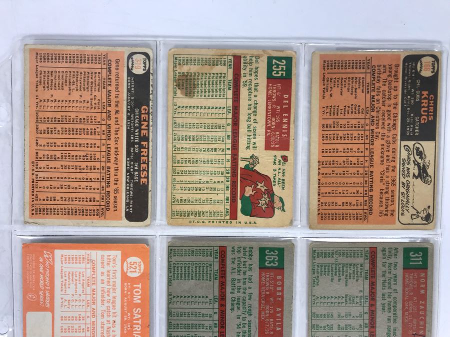Vintage 1960s Baseball Cards - 9 Total With Plastic Card Sleeve [Photo 6]