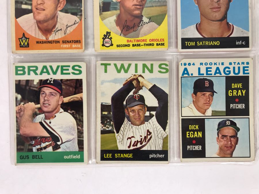 Vintage 1960s Baseball Cards - 9 Total With Plastic Card Sleeve [Photo 4]