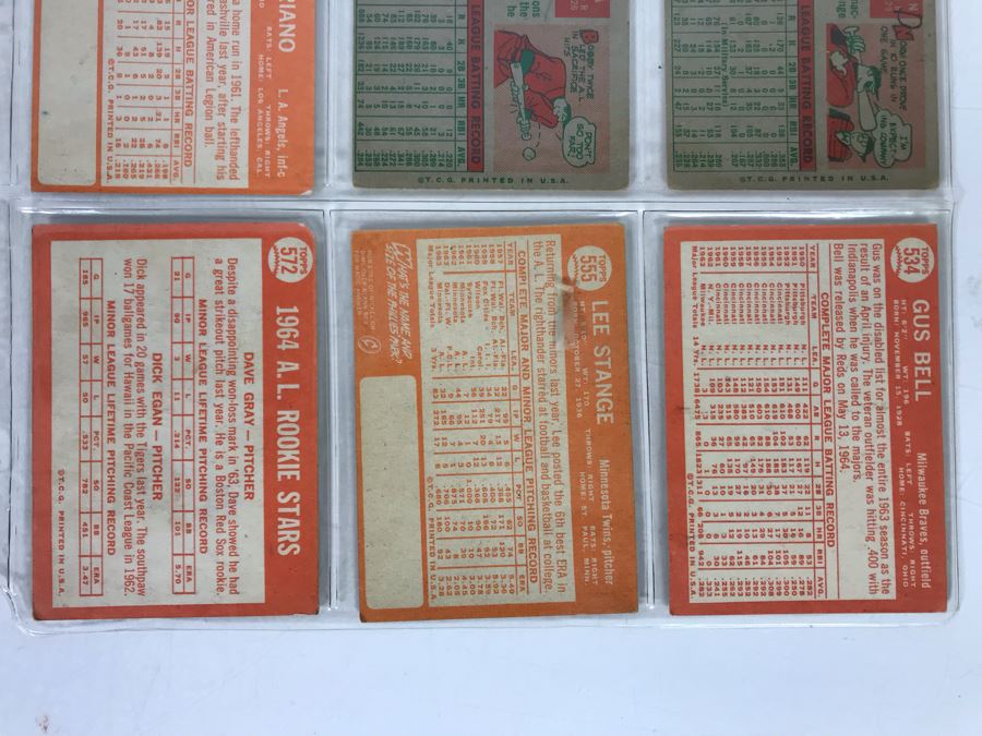 Vintage 1960s Baseball Cards - 9 Total With Plastic Card Sleeve [Photo 8]