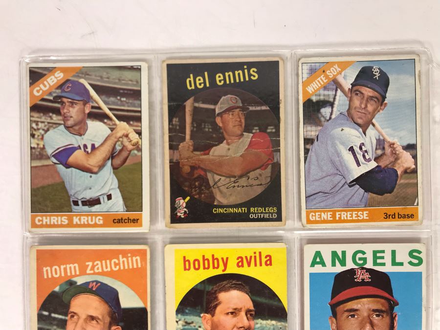 Vintage 1960s Baseball Cards - 9 Total With Plastic Card Sleeve [Photo 2]