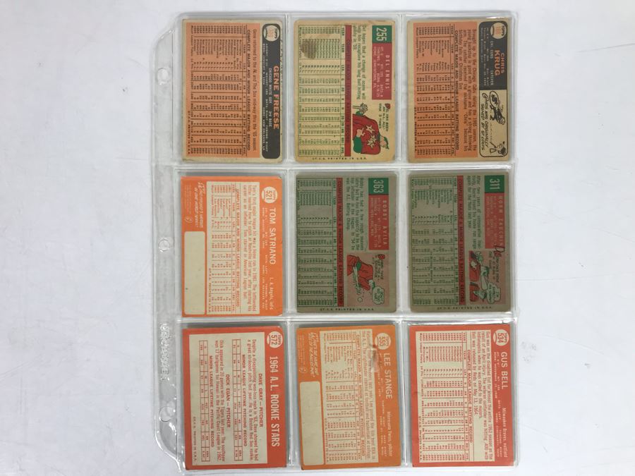 Vintage 1960s Baseball Cards - 9 Total With Plastic Card Sleeve [Photo 5]