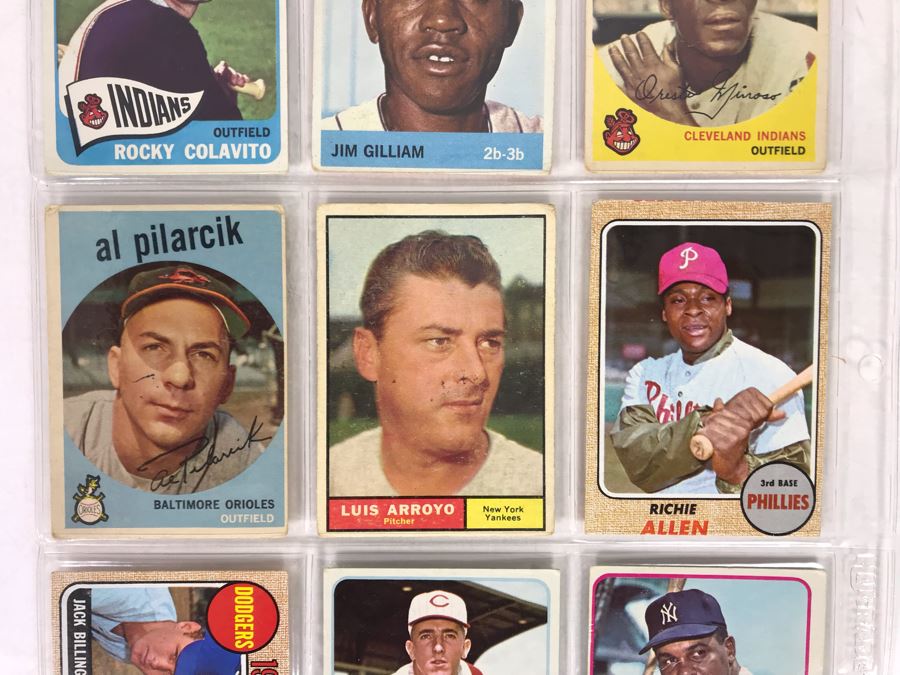 Vintage 1960s Baseball Cards - 9 Total With Plastic Card Sleeve [Photo 3]