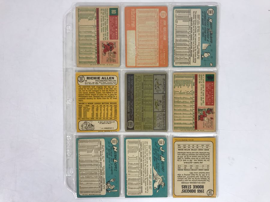 Vintage 1960s Baseball Cards - 9 Total With Plastic Card Sleeve [Photo 5]
