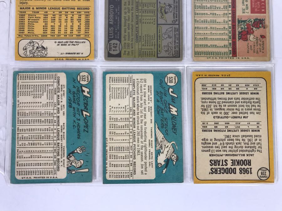 Vintage 1960s Baseball Cards - 9 Total With Plastic Card Sleeve [Photo 8]