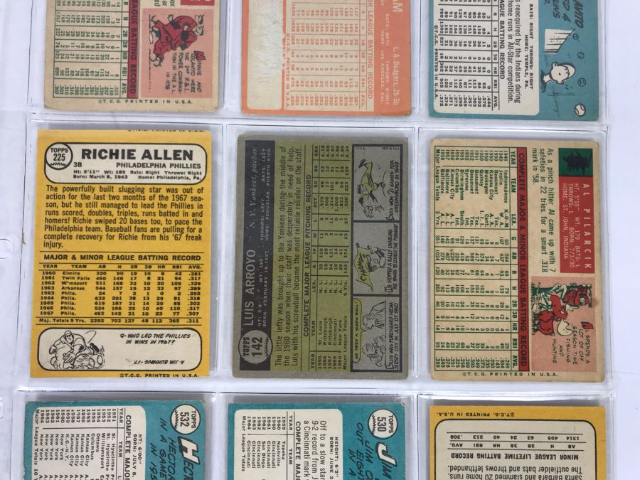 Vintage 1960s Baseball Cards - 9 Total With Plastic Card Sleeve [Photo 7]