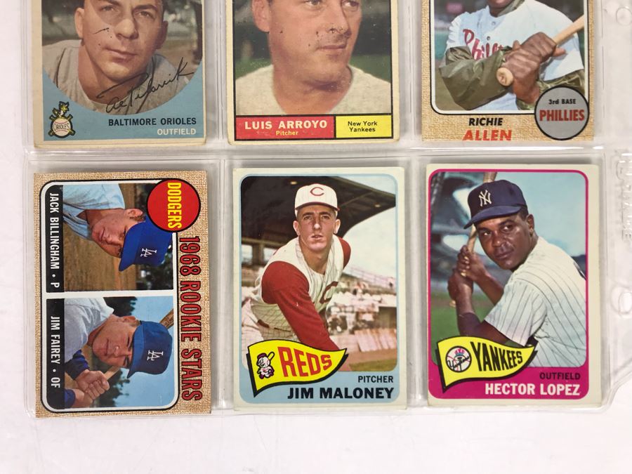 Vintage 1960s Baseball Cards - 9 Total With Plastic Card Sleeve [Photo 4]