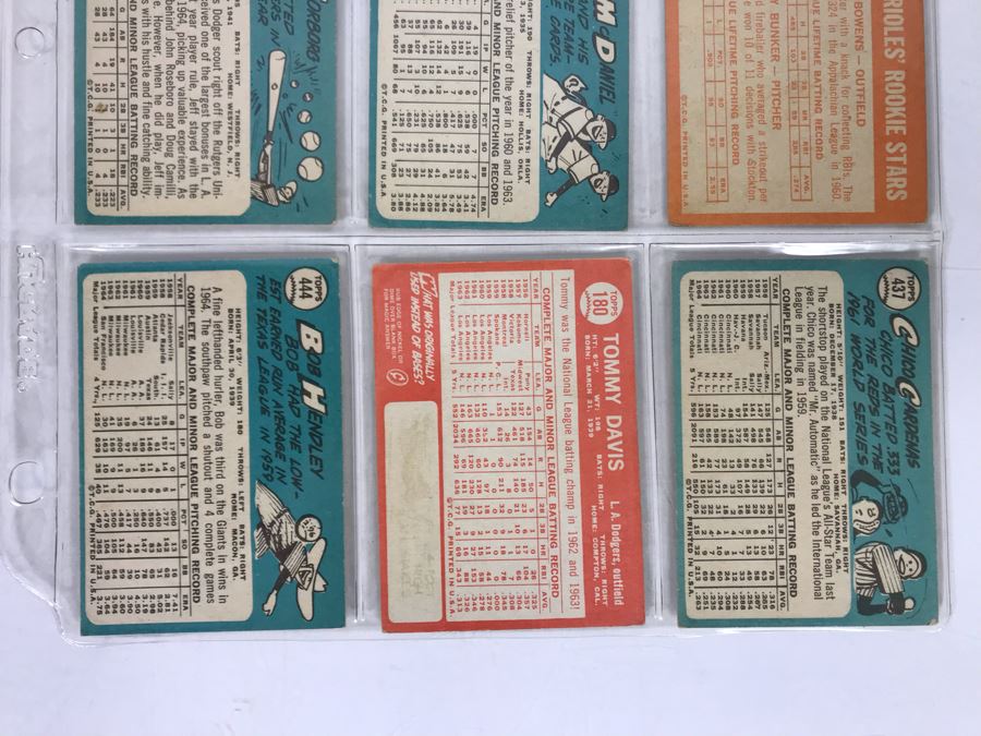 Vintage 1960s Baseball Cards - 9 Total With Plastic Card Sleeve [Photo 8]