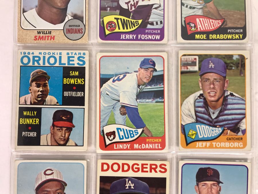Vintage 1960s Baseball Cards - 9 Total With Plastic Card Sleeve [Photo 3]