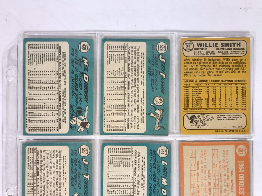 Vintage 1960s Baseball Cards - 9 Total With Plastic Card Sleeve [Photo 6]