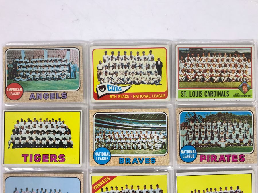 Vintage 1960s Baseball Cards - 9 Total With Plastic Card Sleeve [Photo 2]