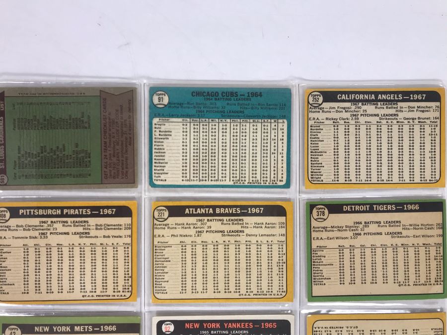 Vintage 1960s Baseball Cards - 9 Total With Plastic Card Sleeve [Photo 6]